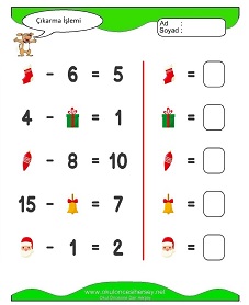 Çıkarma İşlemi Çalışma Sayfaları